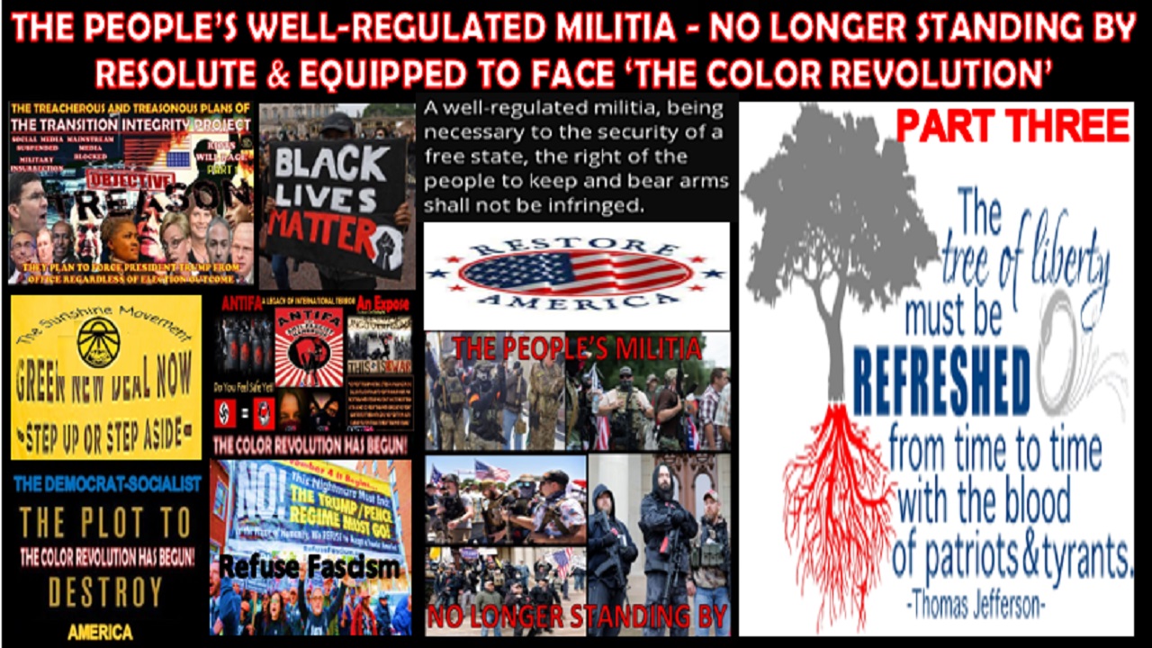 A WELL-REGULATED MILITIA - READY – RESOLUTE AND EQUIPPED TO FACE ‘THE COLOR REVOLUTION’ - PART THREE