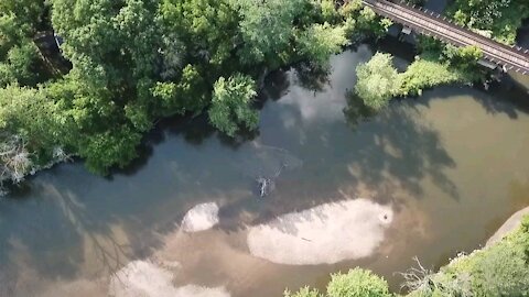 Flying over cherry valley