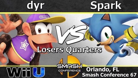 MVG|dyr (Diddy Kong) vs. Instinct Spark (Sonic) - Wii U Losers Quarters - SC:67