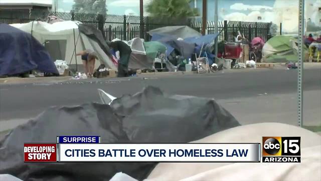 Phoenix and Surprise battle over homeless laws