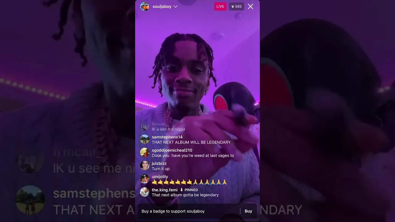 SOULJA BOY Instagram Live, First Rapper To.., Cook Up Songs In The Stu, Add Fans On (08.01.23) PT.1