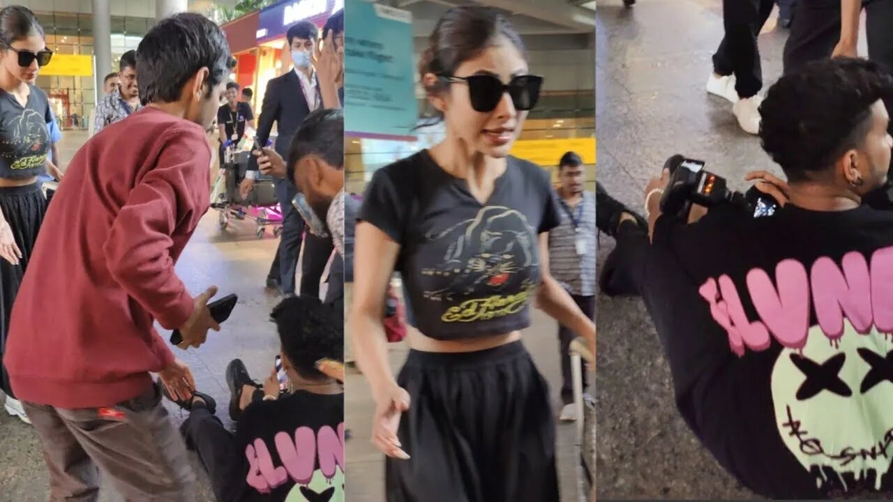 Mouni Roy Got Scared 😳 While Photographer Fallen Down while Clicking Pictures 📸✈️