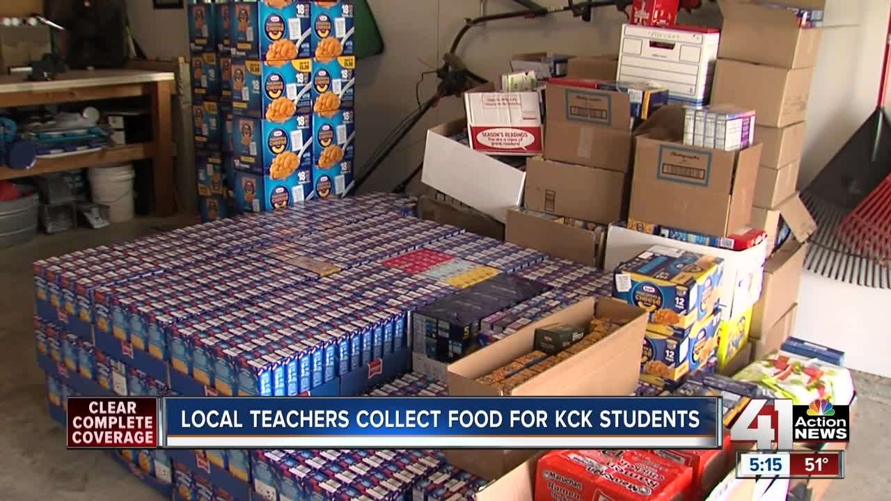 KCK teachers collect thousands of food items for students over winter break