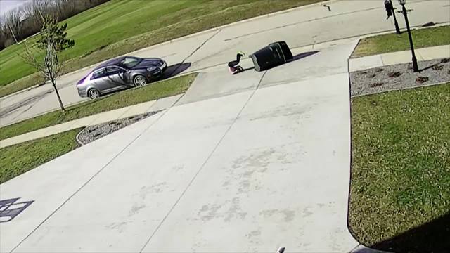 Little Boy Loses Battle Against Trash Can