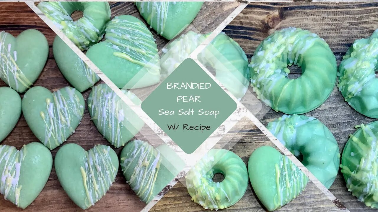 Tutorial & Recipe - How to Make - BRANDIED PEAR Sea Salt & Aloe Vera CP Soap | Ellen Ruth Soap