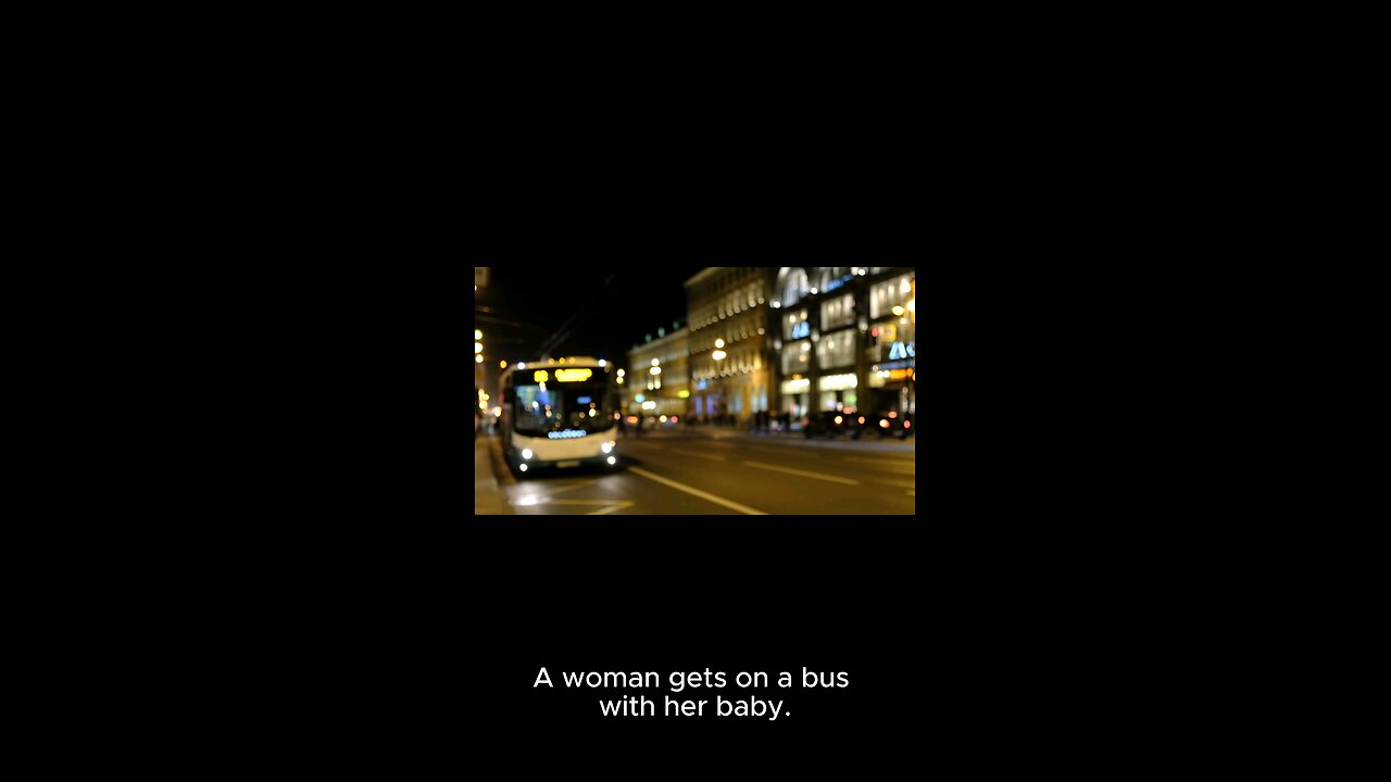 a woman get on a bus ....