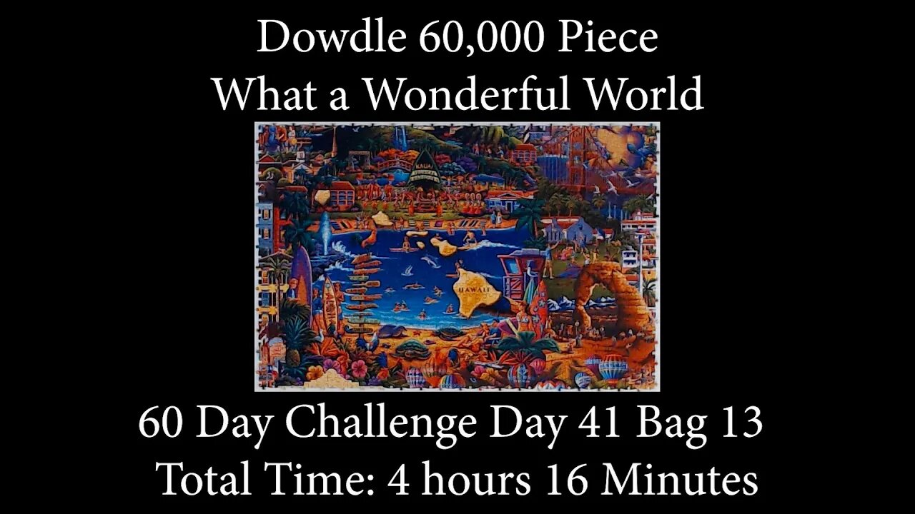 60,000 Piece Challenge What a Wonderful World Jigsaw Puzzle Time Lapse - Day 41 Bag 13!