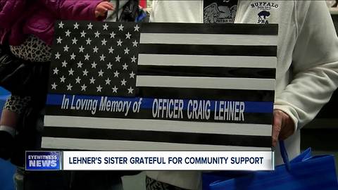 Lehner's sister grateful for community support