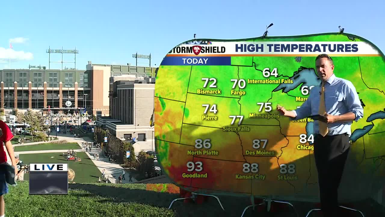 Cameron's forecast in front of Lambeau
