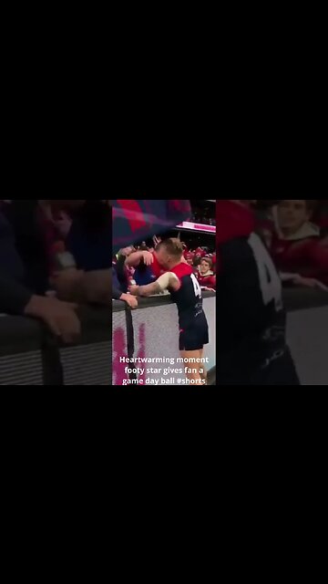 Heartwarming moment footy star gives fan a game day ball #shorts