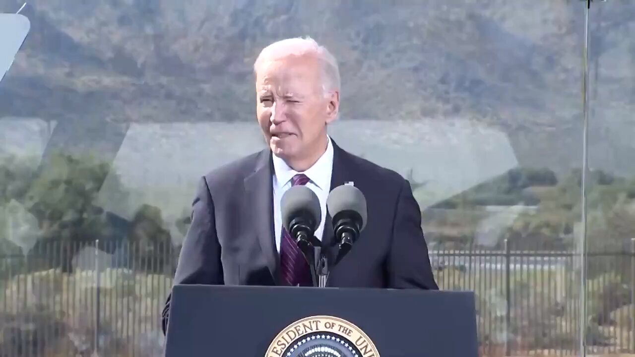 Joe, Biden giving the speech