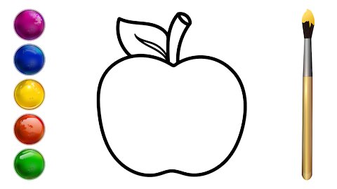 How To Draw an Apple 🍎 Step by Step | Coloring for Kids