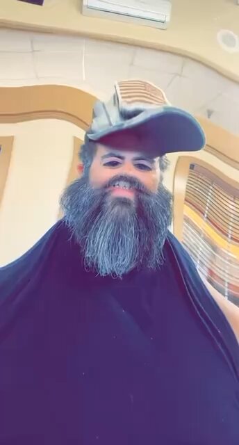 crazy trucker with timy head