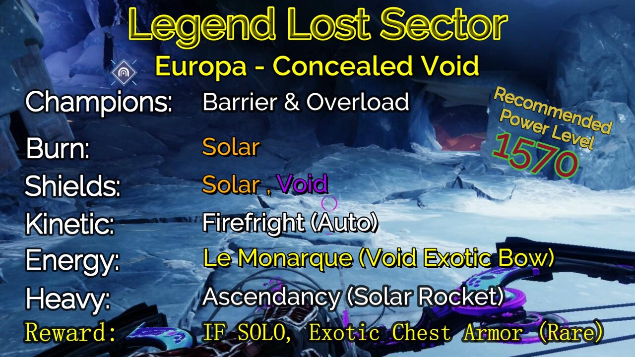 Destiny 2 Legend Lost Sector: Europa - Concealed Void 9-3-22