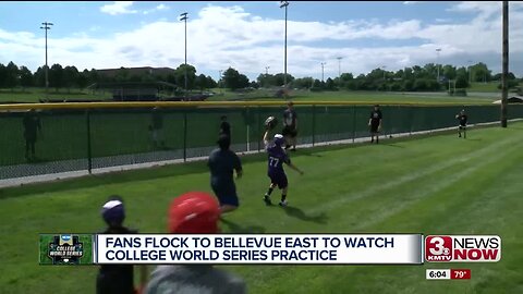 Fans flock to Bellevue East to watch College World Series practices