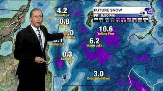 Snow & Rain Heads Towards Idaho