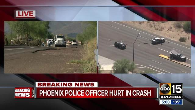 Phoenix police officer in critical condition after crash in north Phoenix