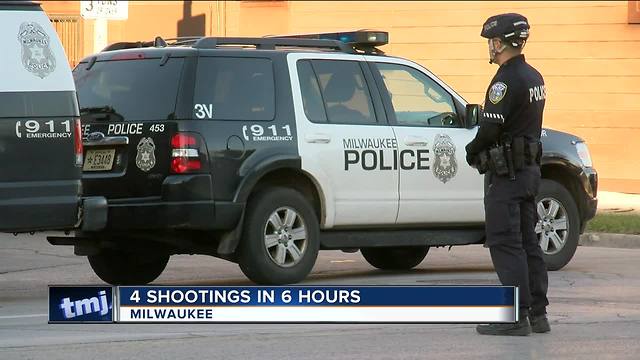 Milwaukee police respond to 4 shootings in 6-hour time span