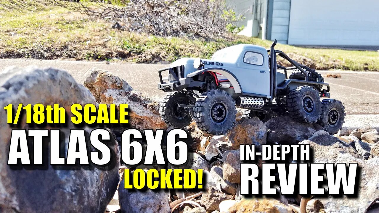 FMS ATLAS 6x6 1/18th Scale Mini Rock Crawler Review (RC Version of SpinTires - MudRunner!)