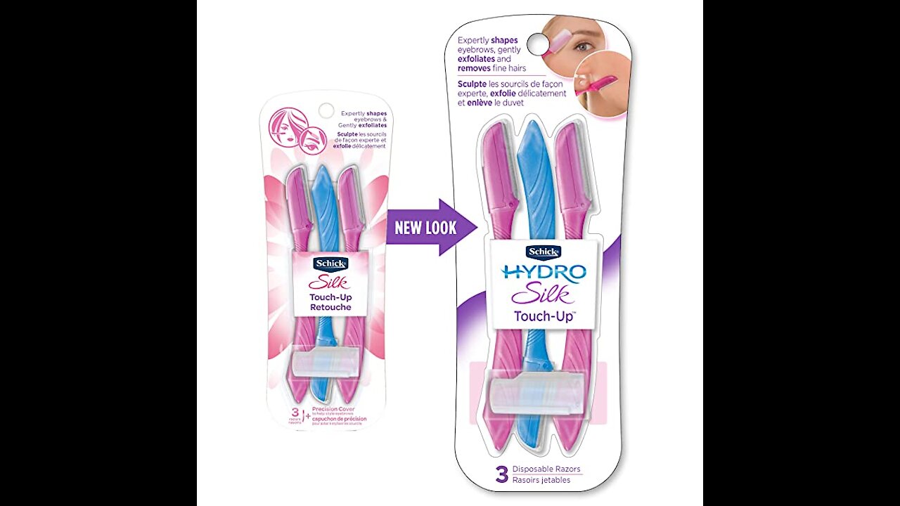 Schick Hydro Silk Touch-Up Multipurpose Exfoliating Dermaplaning Tool, Eyebrow Razor, and Facial Raz