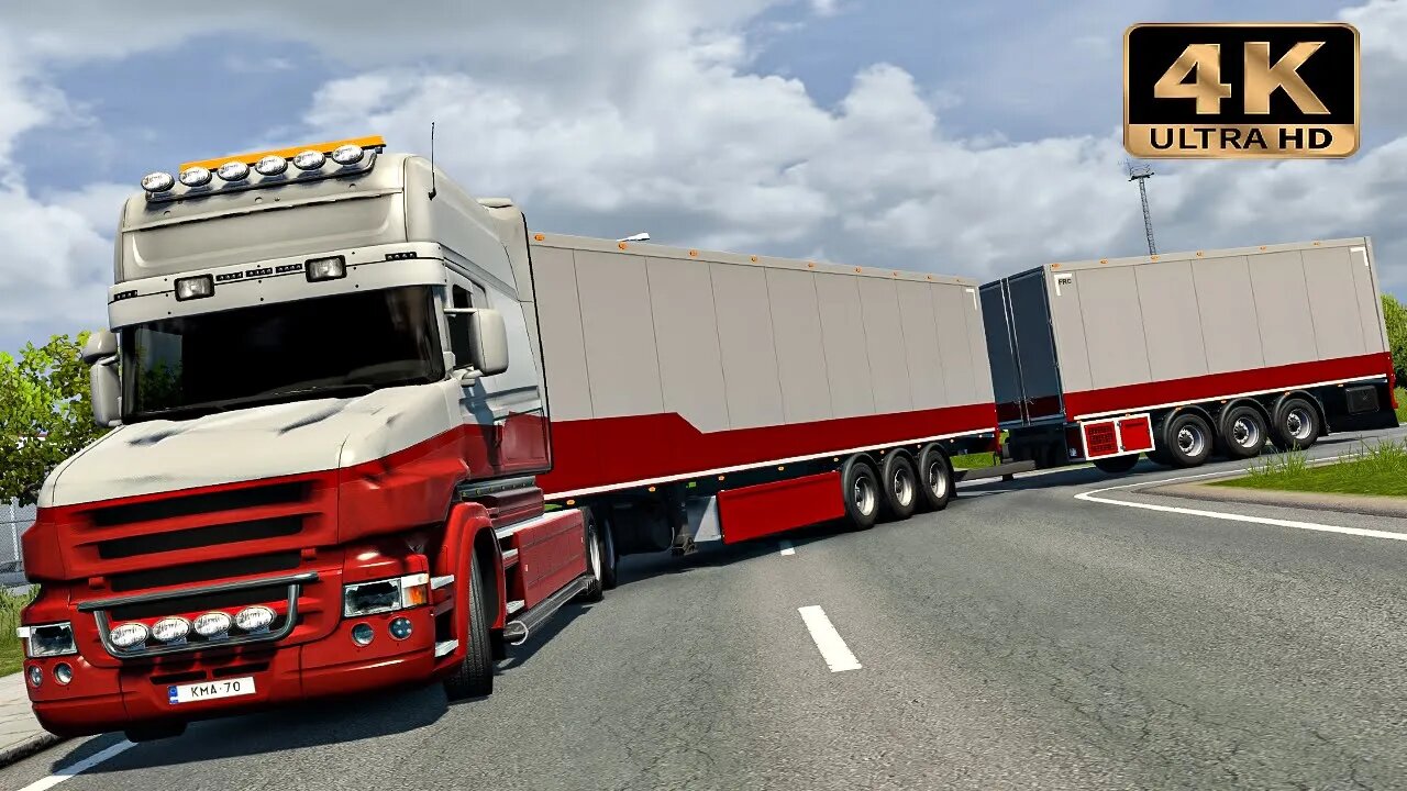 Scania T 500 V8 with long trailers in Finland | Euro Truck Simulator 2 Gameplay "4K"