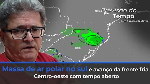 Chuva abre espaço para frente fria e queda acentuada das temperaturas no centro-sul.