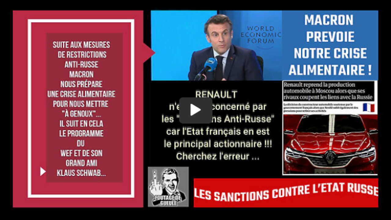 MACRON nous prédit une crise alimentaire sans précédent ! (H