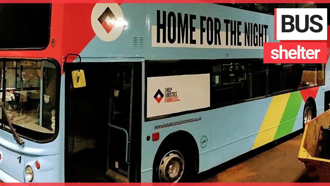 This double-decker bus has been fitted out to become a cosy refuge for homeless people