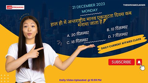 Current Affairs in Hindi ! Current Affairs On 21 December 2023