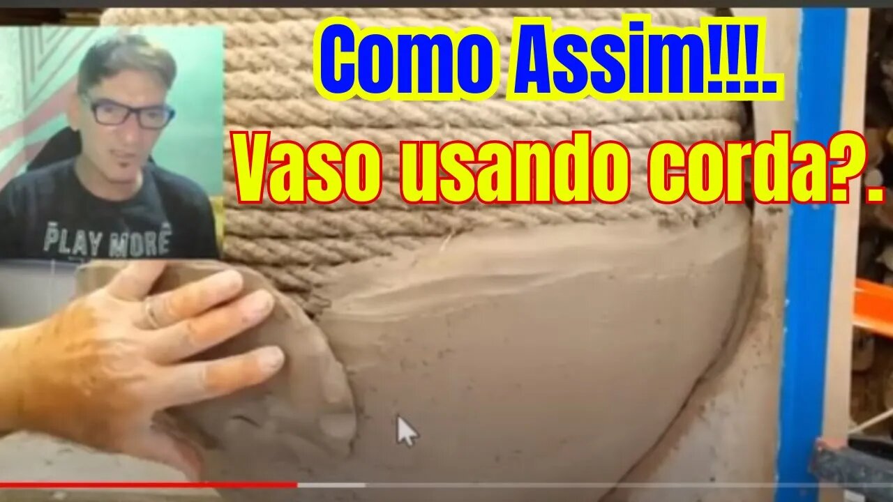 Novo metado vaso de cimento usando corda.