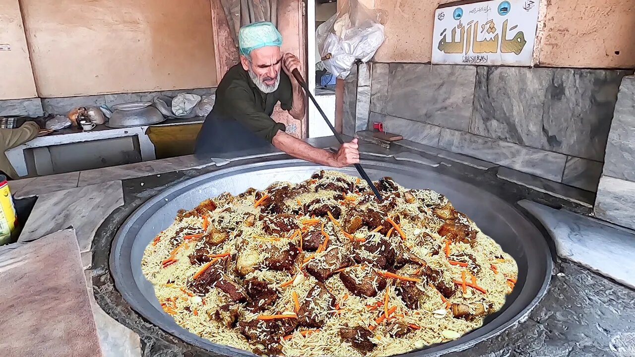 Uzbeki Pulao Recipe | Famous Uzbek Pilaf | 100+ KG Giant Rice Meat