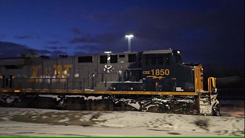 CSX 1850 L&N Heritage Leads A Screened Auto Carrier trains East Thru Syracuse