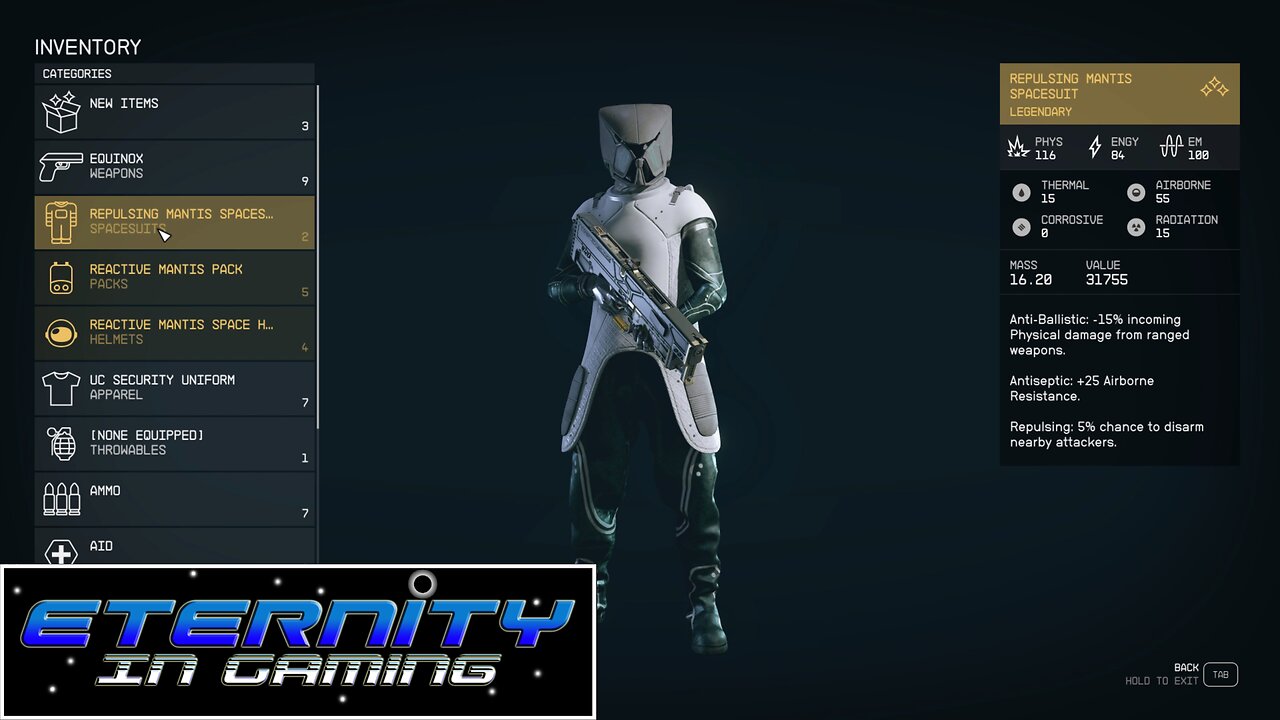 Starfield - Mantis Mission - Best Early Armor, Weapon, & Ship - Mantis Spacesuit - Razorleaf Ship