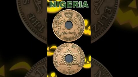 Nigeria 1 Penny 1959.#shorts #coinnotesz