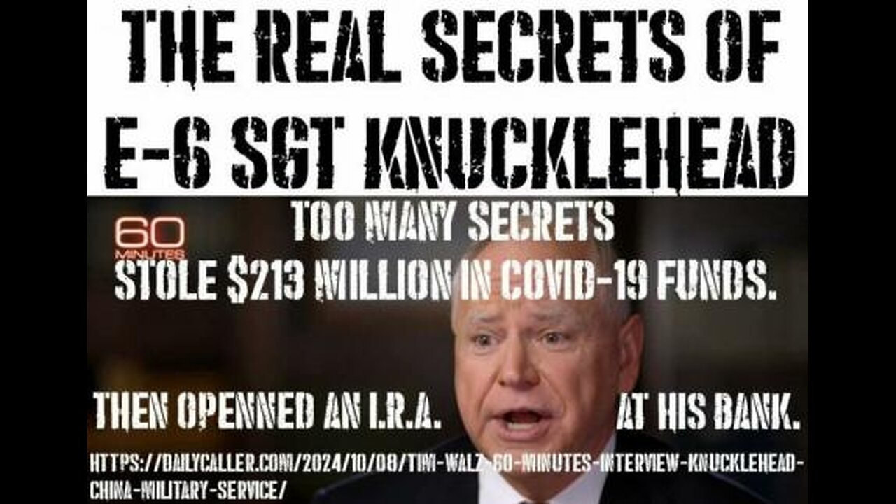 Abusive lib satanic democrat cult Tim Walz covered up money stolen from autistic & starving children