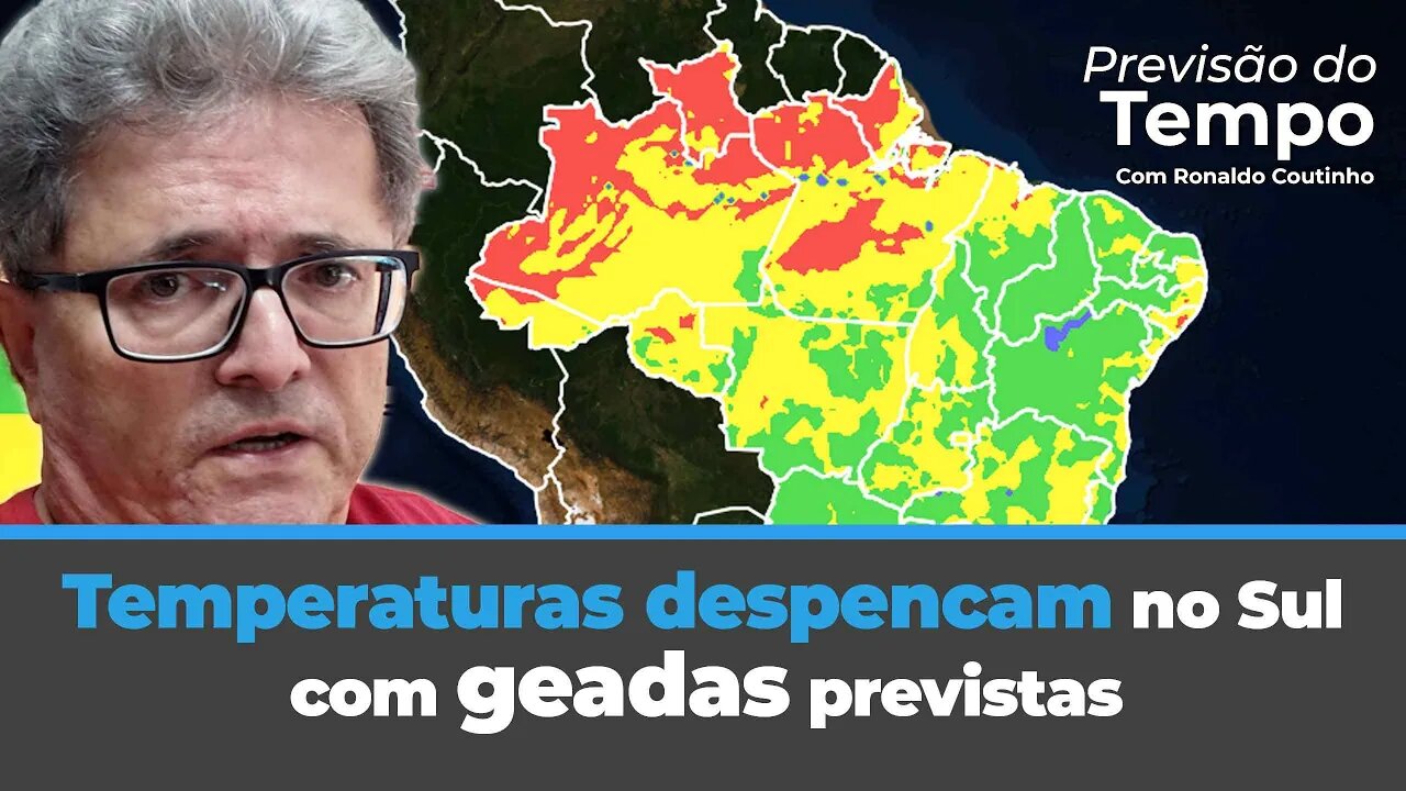 Temperaturas despencam no Sul com geadas previstas. Neve na serra catarinense.