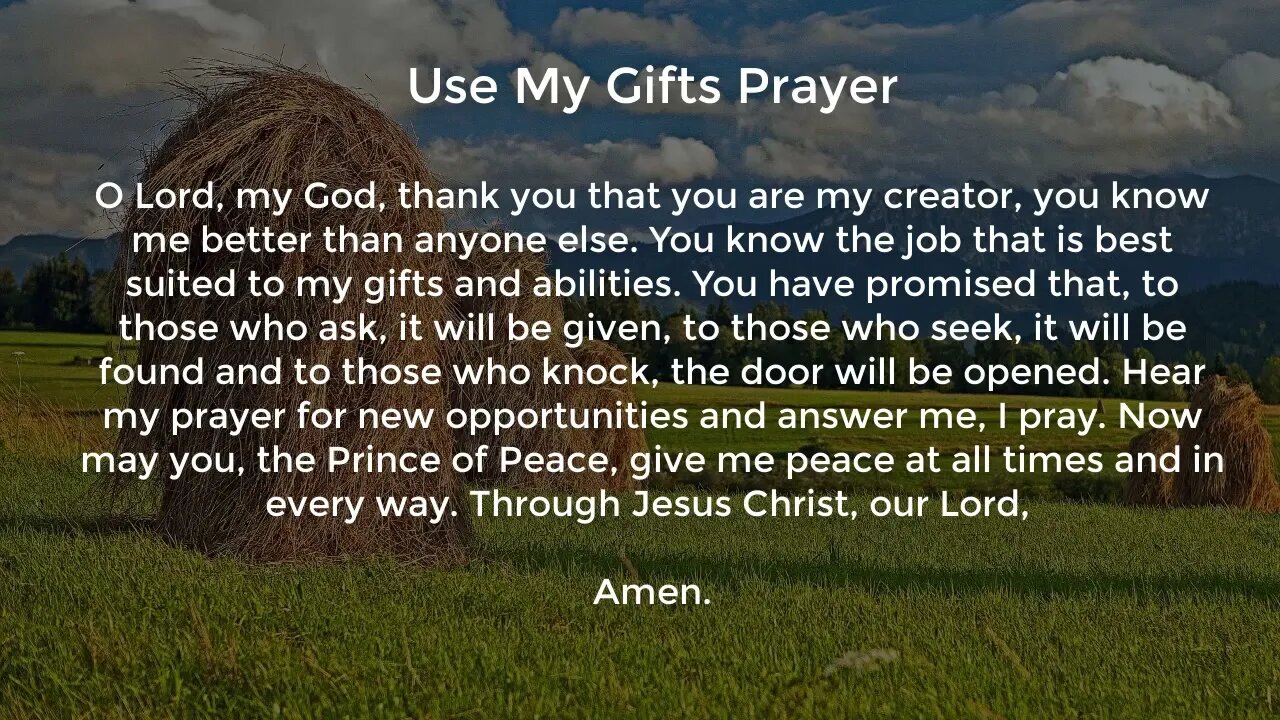 Use My Gifts Prayer (Prayer for a New Job Opportunity)