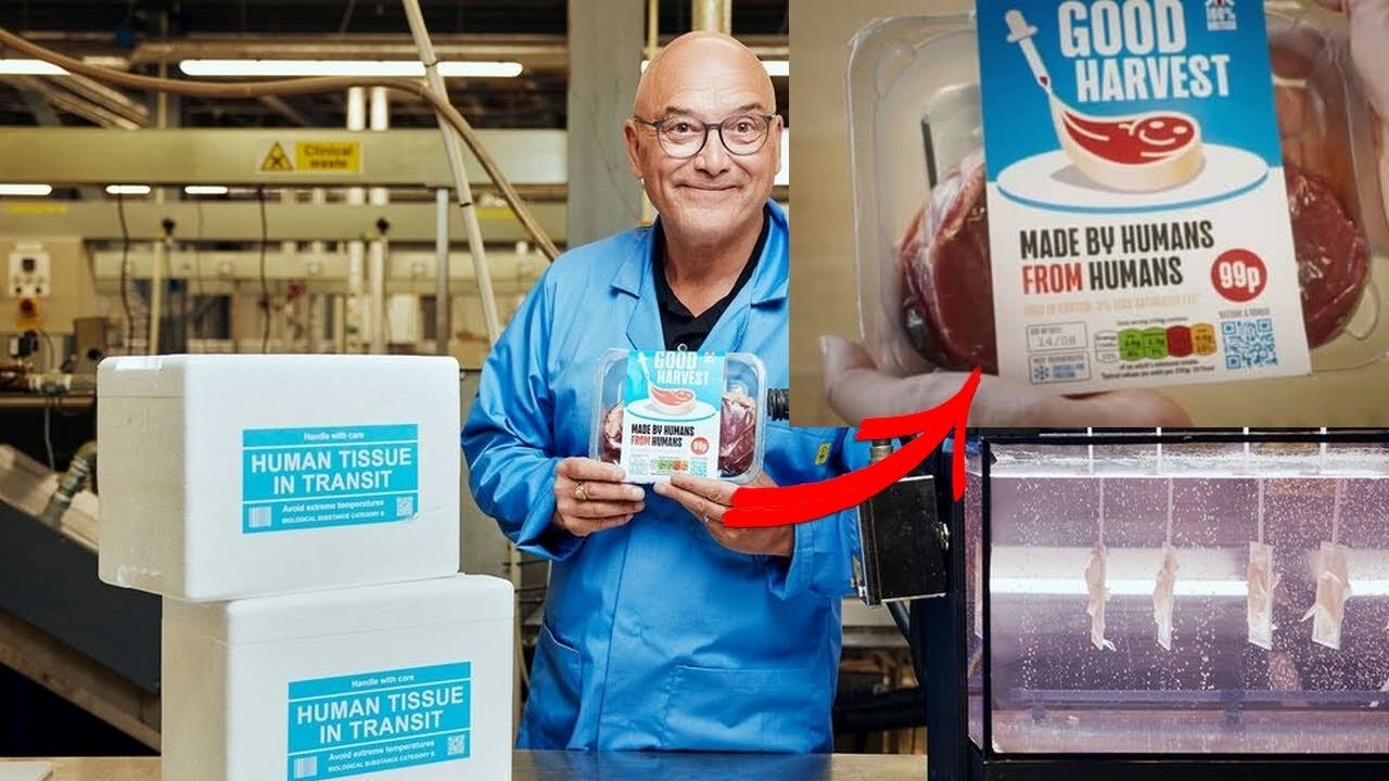 il cannibalismo di carne umana come cibo miracoloso e soluzione ai problemi nella futura crisi alimentare LO SCONVOLGENTE DOCUMENTARIO THE BRITISH MIRACLE MEAT DI GREGG WALLACE SULL'INDUSTRIA DELLA CARNE UMANA FATTA IN LABORATORIO