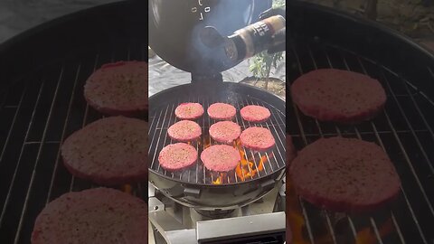 Grilled double cheeseburgers