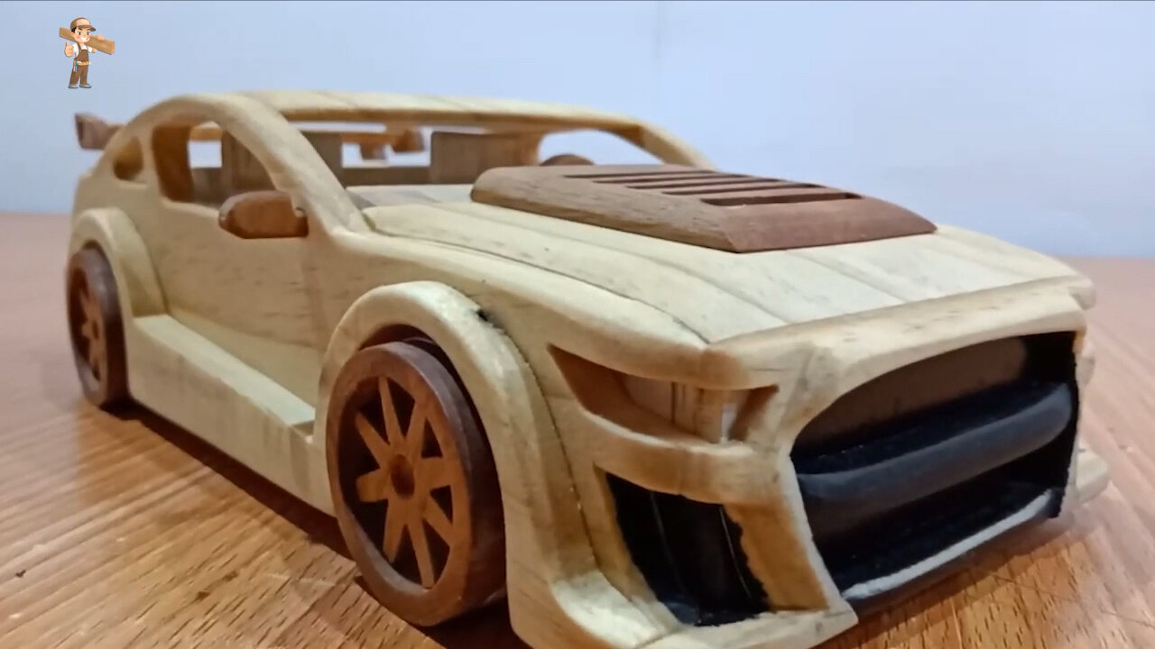 Sports car made of wood