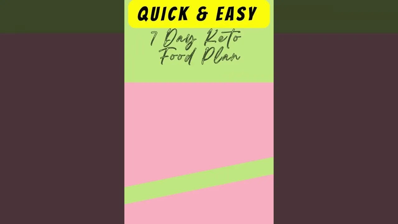 Quick & Easy 7 Day Keto Food Plan #shorts