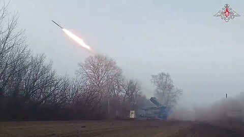 Russian TOS-1 heavy flamethrower systems of the Airborne Troops in action