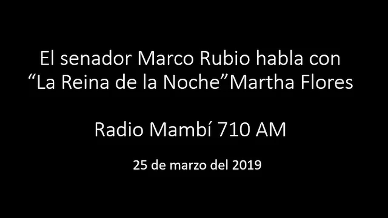 Rubio habla con Martha Flores en Radio Mambí 710AM