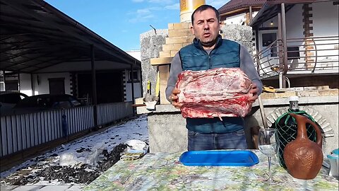 Meat in the oven Caucasus style.