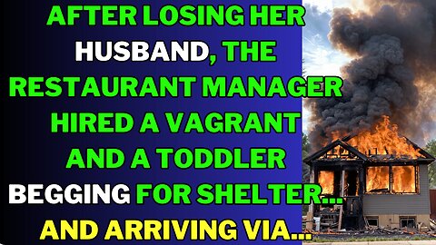 After losing her husband, the restaurant manager hired a vagrant and a toddler begging for shelter