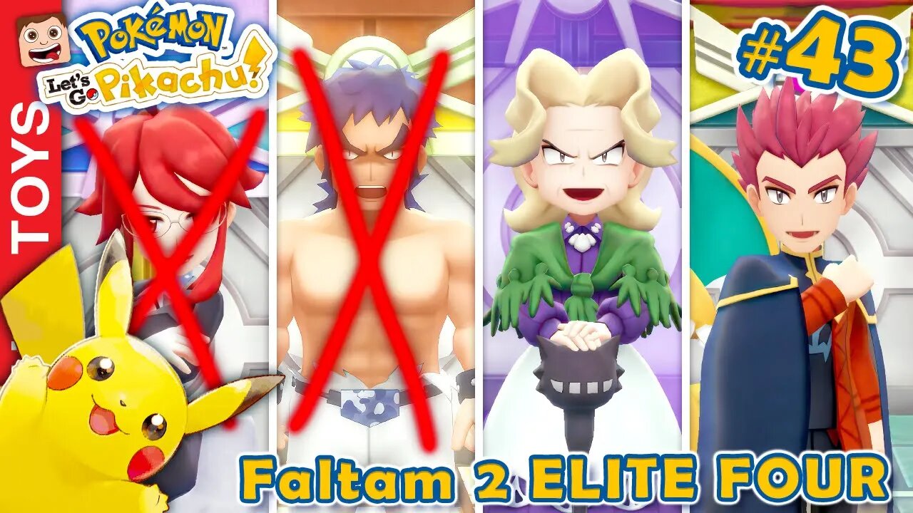 Pokémon: Let's Go #43 ⚡️ SÓ FALTAM os DOIS ÚLTIMOS ELITE FOUR, para eu ter o título da LIGA POKÉMON!