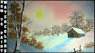 PAINT BOB ROSS IN WATERCOLOR... WARM WINTER DAY