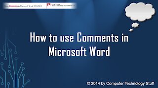 How To Use Comments in Word 2010-2013