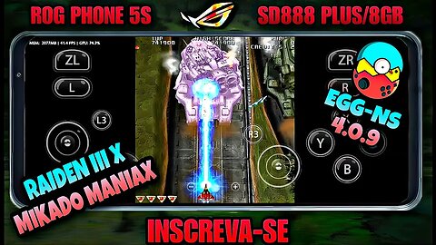 RAIDEN III X MIKADO MANIAX - Teste no Egg NS Emulator Switch Android 4.0.9 e no Skyline Edge 42