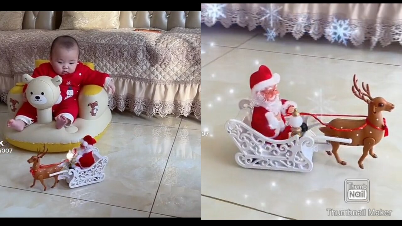 cute baby christmas toy play